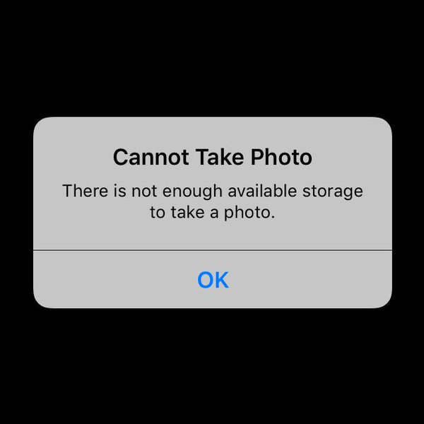 Cannot Take Photo – Increasing available storage so you never see that message again